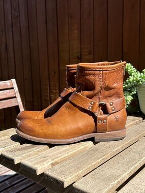 Women’s Frye Brown Leather Harness Boots
